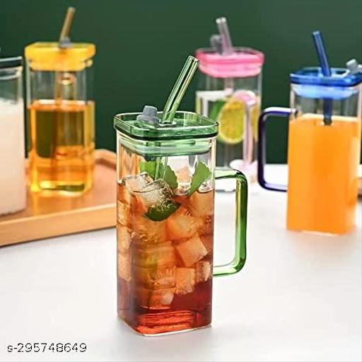 Sipper Glass with Colorful Lid