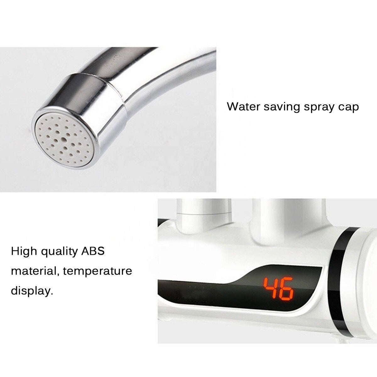 Instant Temperature Display Hot Water Heater Electric Faucet Kitchen Winter Warm (BL SMART)