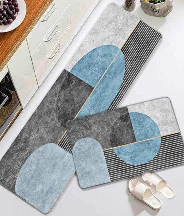 Set Of 2 Kitchen Floor Mat (Random Designs)