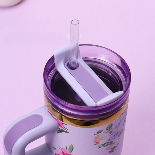 Stainless Steel Floral Design Tumbler