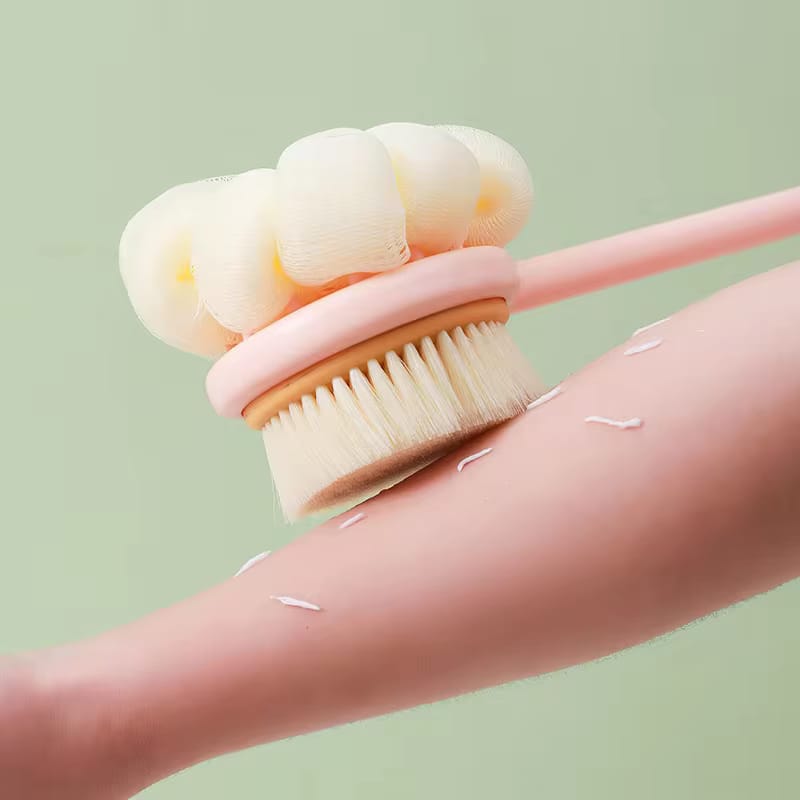 2 in 1 Long Handle Shower Body Brush Back Scrubber (Imported)