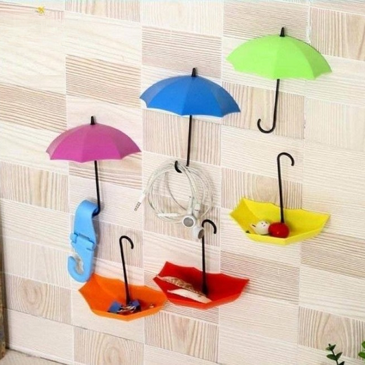 Pack Of 3 Stick Wall Mounted Umbrella Hook