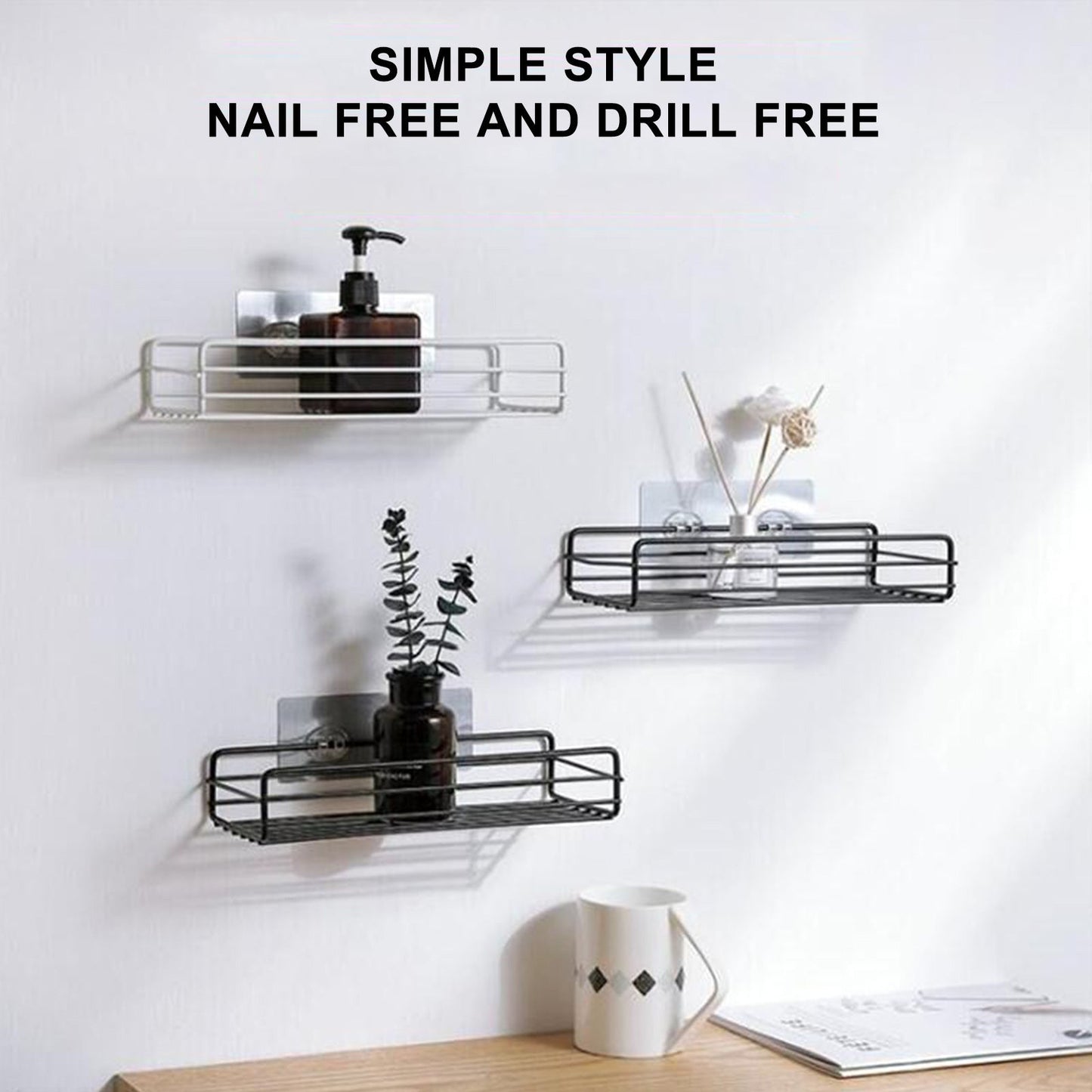 Stainless Steel Bathroom Storage Shelf (Screw)