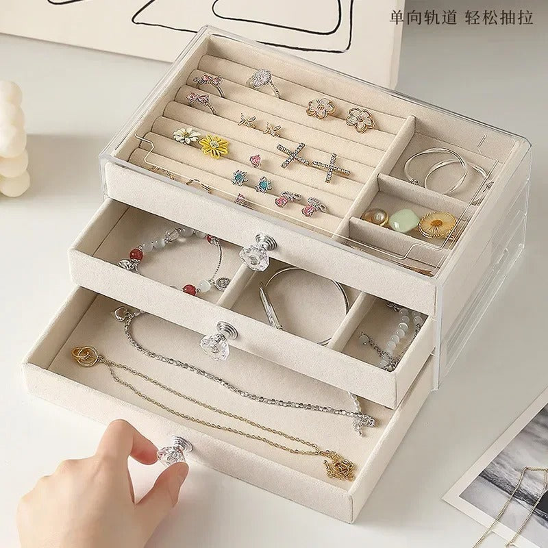 3-Tier Transparent Jewelry Box