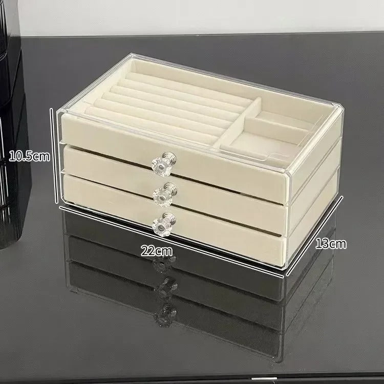 3-Tier Transparent Jewelry Box
