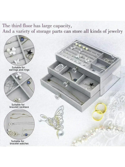 3-Tier Transparent Jewelry Box