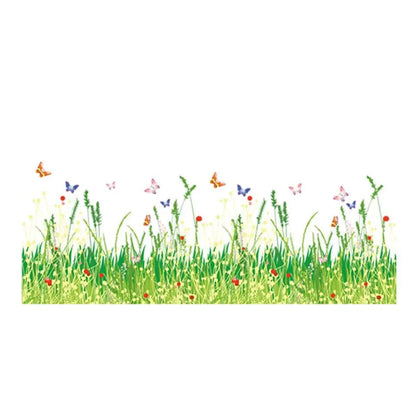 Grass & Butterfly Printed Wall Sticker 50x70cm