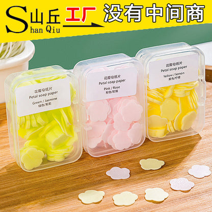 Portable Petal Soap Paper Hand Face Cleansing