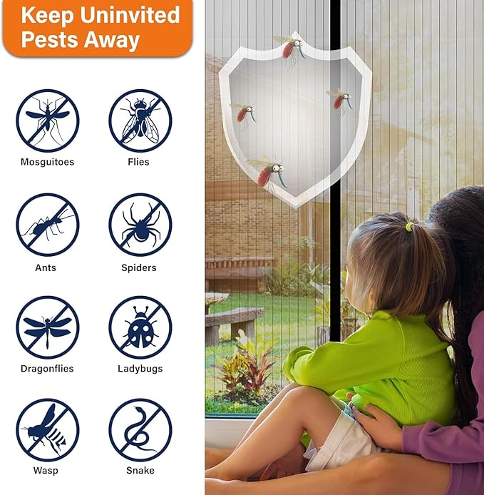 Magnetic Screen Door Net  (78 Inch x42 Inch)