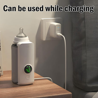 Portable Bottle Warmer for Travel, Rapid Warming with Battery-Powered Temperature Display