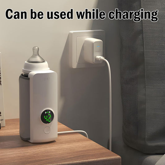 Portable Bottle Warmer for Travel, Rapid Warming with Battery-Powered Temperature Display