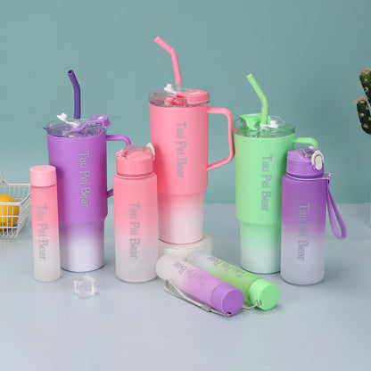 3-Pack Tumbler Bottles with Lids and Straws