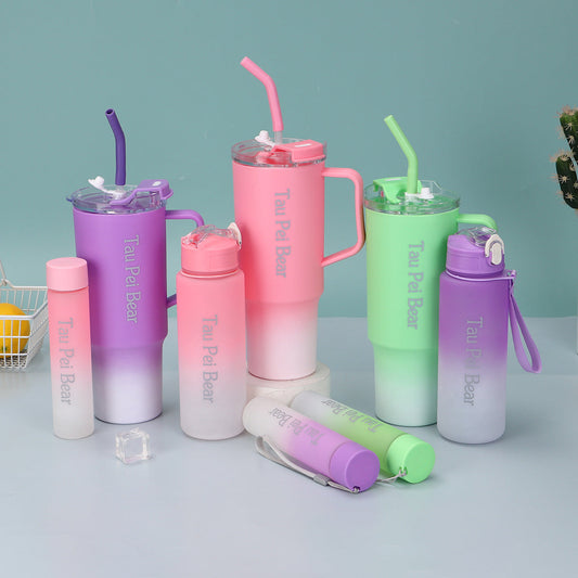 3-Pack Tumbler Bottles with Lids and Straws