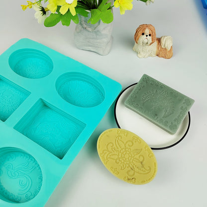 6 Pattern Silicone Soap Mold