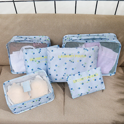 6pcs/Set Printed Travel Storage Bag Organization