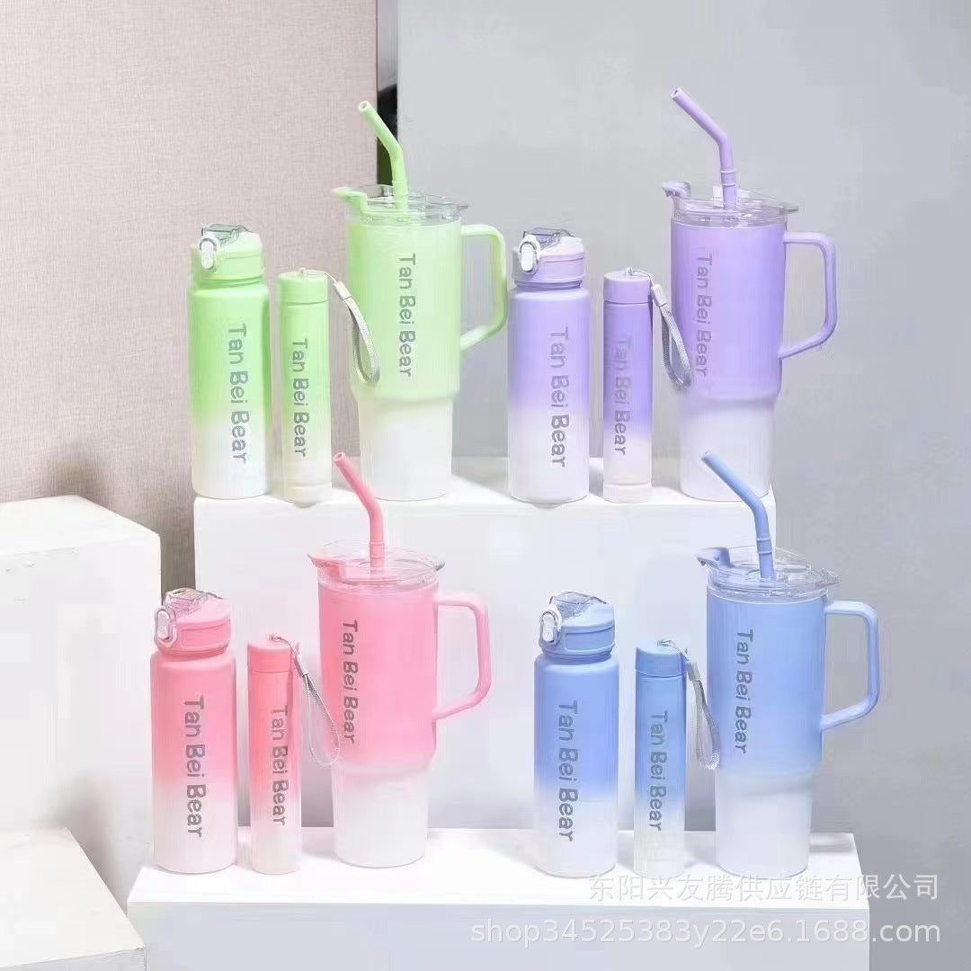 3-Pack Tumbler Bottles with Lids and Straws