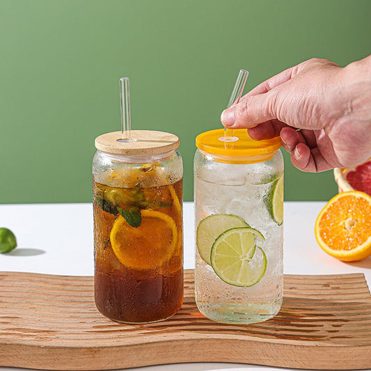Air Tight Glass Straw Juice Jar