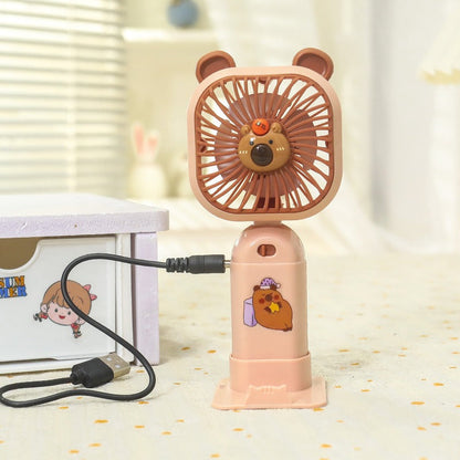 Rechargeable Mini Portable Fan with Mobile Holder