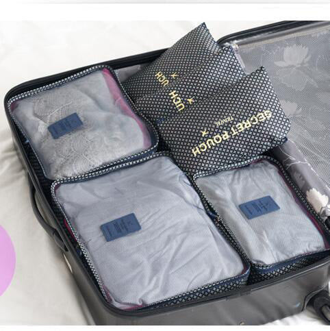 6pcs/Set Printed Travel Storage Bag Organization