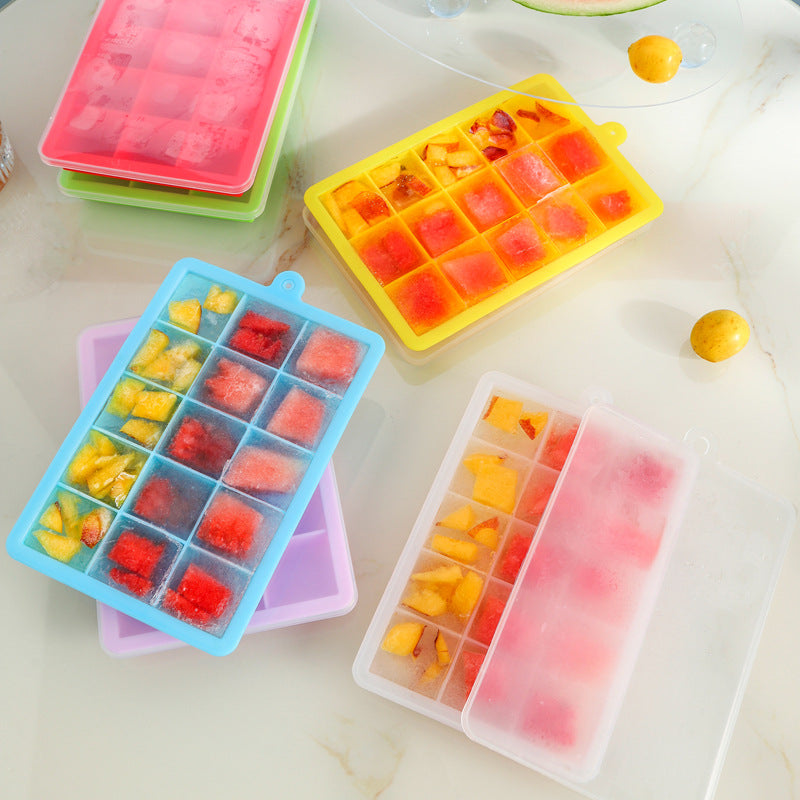 15 Grid Silicone Ice Tray With Lid