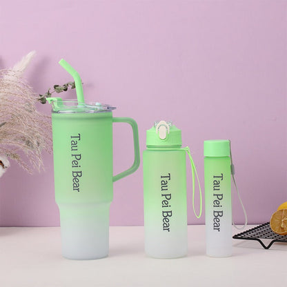 3-Pack Tumbler Bottles with Lids and Straws