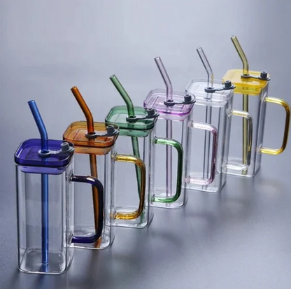 Sipper Glass with Colorful Lid