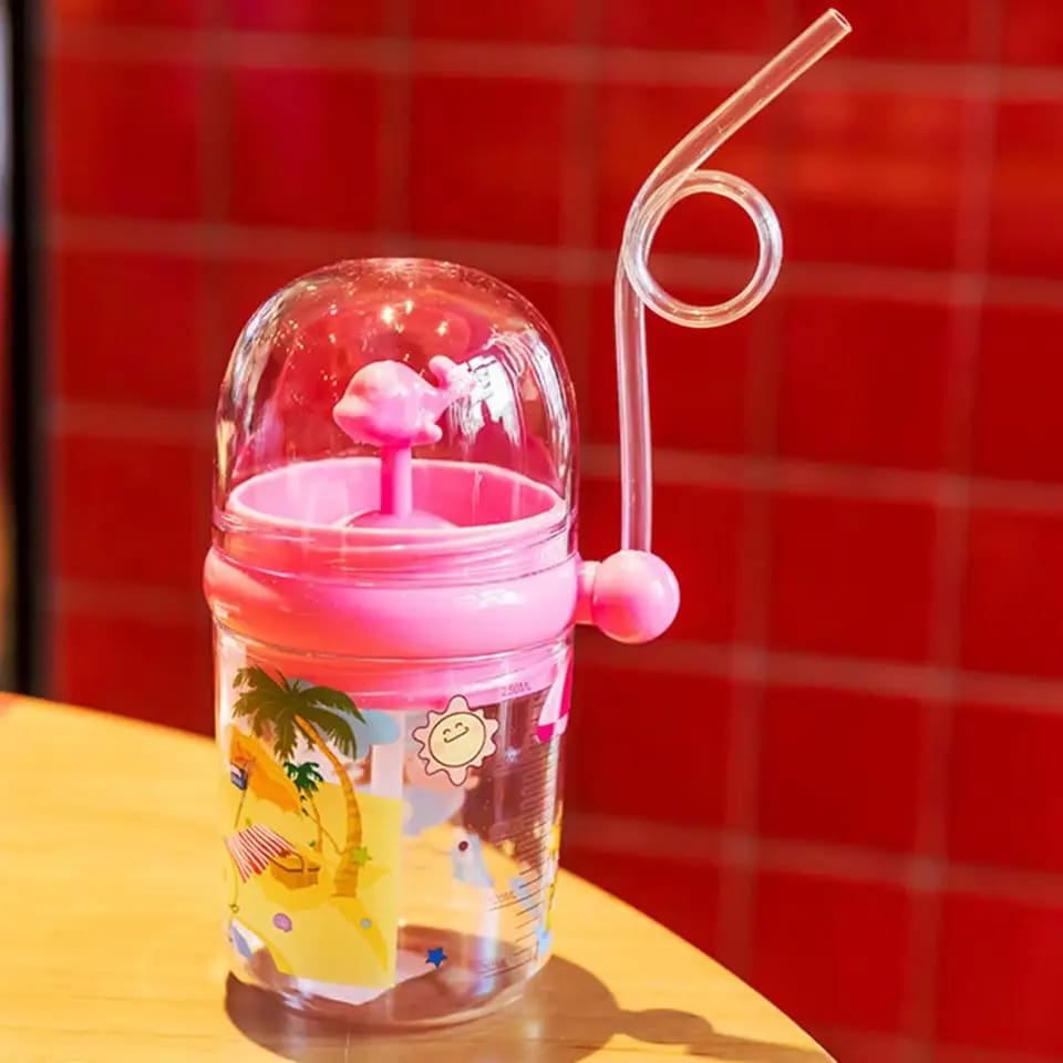 Portable Cartoon Cute Whale Baby Drinking Water Bottle Leak Proof 250ML