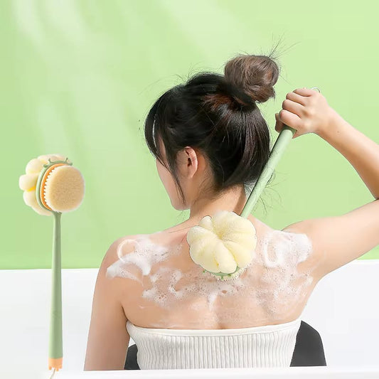 2 in 1 Long Handle Shower Body Brush Back Scrubber (Imported)