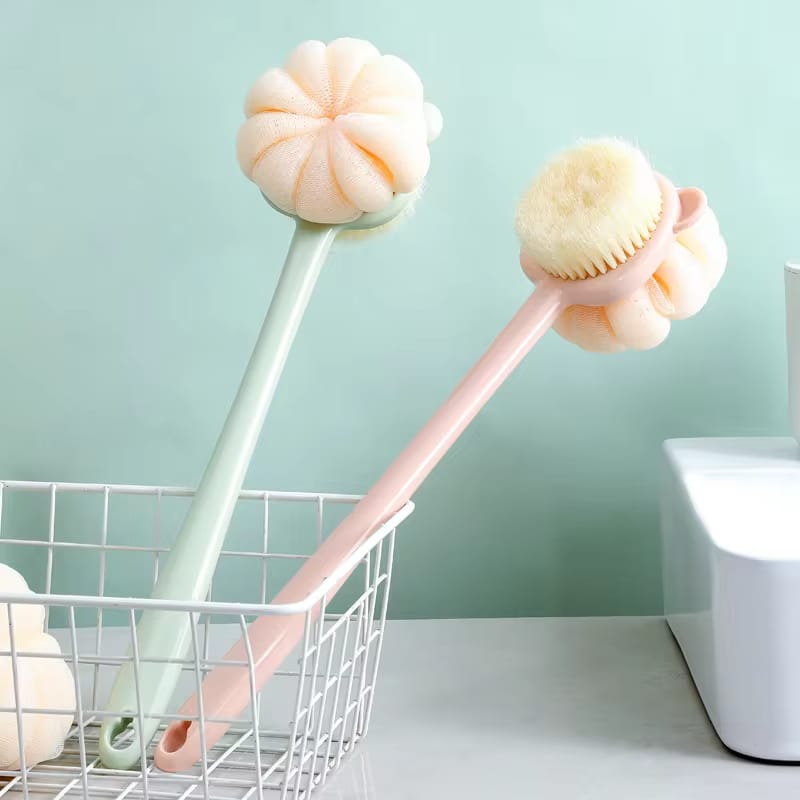 2 in 1 Long Handle Shower Body Brush Back Scrubber (Imported)