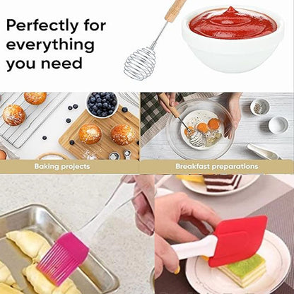 Silicone Spatula & BBQ Brush With Vintage Steel Whisker (Deal 4)