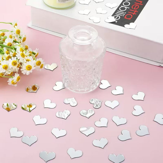 Heart Shape Acrylic Mirror Wall Sticker ( Approx 100 PCS)