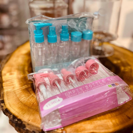 5 Empty Refillable Mini Plastic Bottles