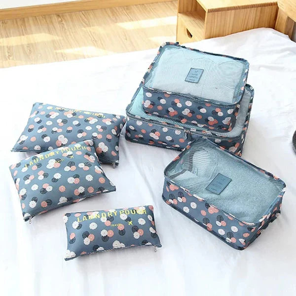 6pcs/Set Printed Travel Storage Bag Organization