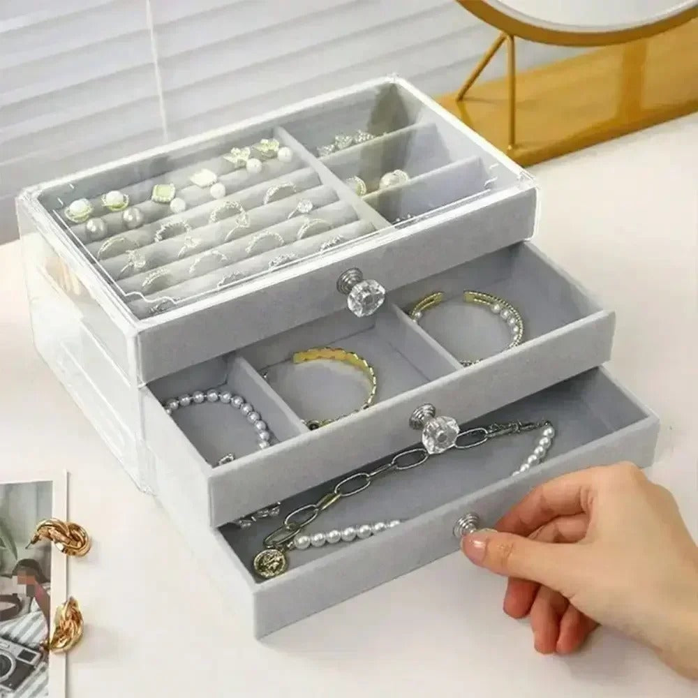 3-Tier Transparent Jewelry Box