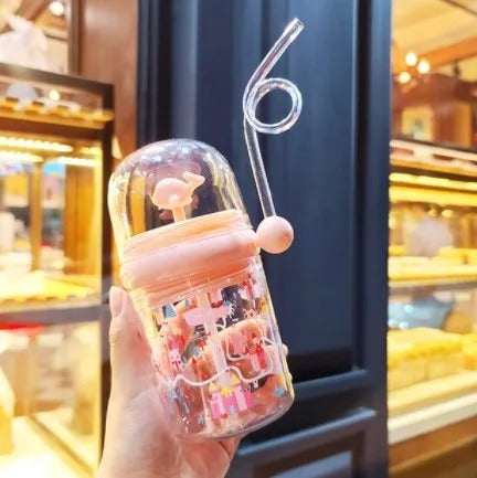 Portable Cartoon Cute Whale Baby Drinking Water Bottle Leak Proof 250ML