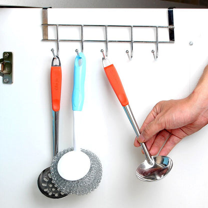 Stainless Steel Kitchen Bathroom 5 Hook Door Hanger.