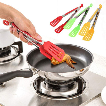 Long Handle No-Stick BBQ Grilling Kitchen Tongs.