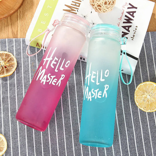 Gradient Colour Glass Water Bottle