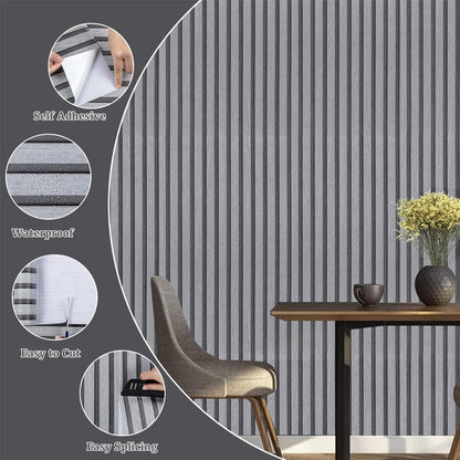 Wood Texture Wall Sheet (Grey+Black) 60x200 CM
