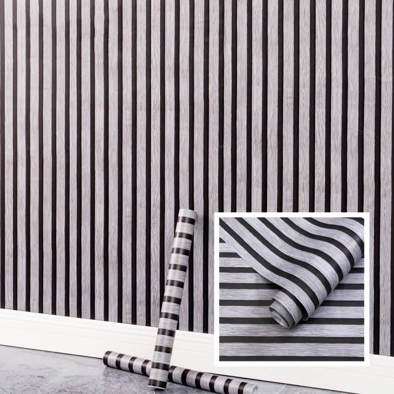 Wood Texture Wall Sheet (Grey+Black) 60x200 CM