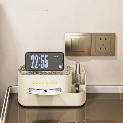 Desk Storage Organizer With Tissue Box