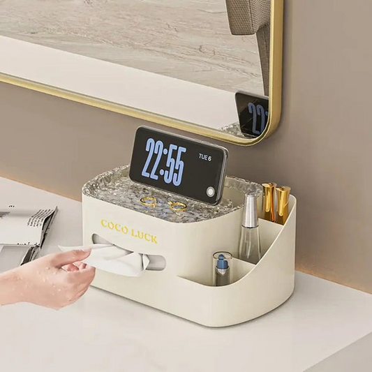 Desk Storage Organizer With Tissue Box