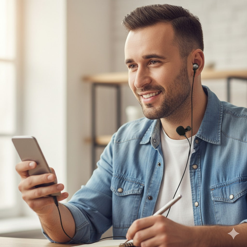 2 IN 1 Microphone with Earphone