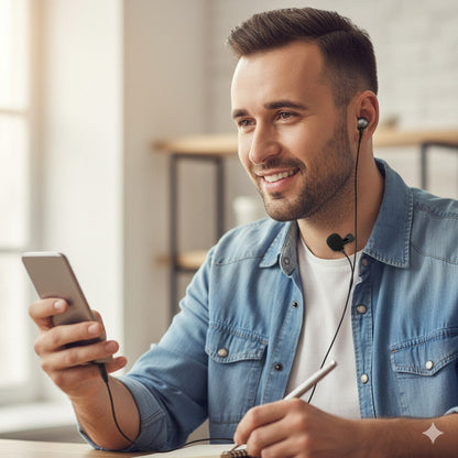 2 IN 1 Microphone with Earphone