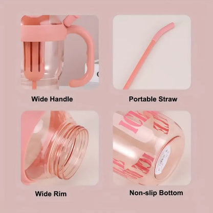 Plastic Water Bottle With Lid And Straw