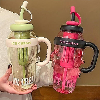 Plastic Water Bottle With Lid And Straw