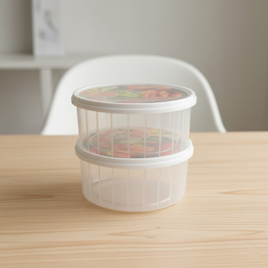 2PCs Round Food Storage Container (Large)