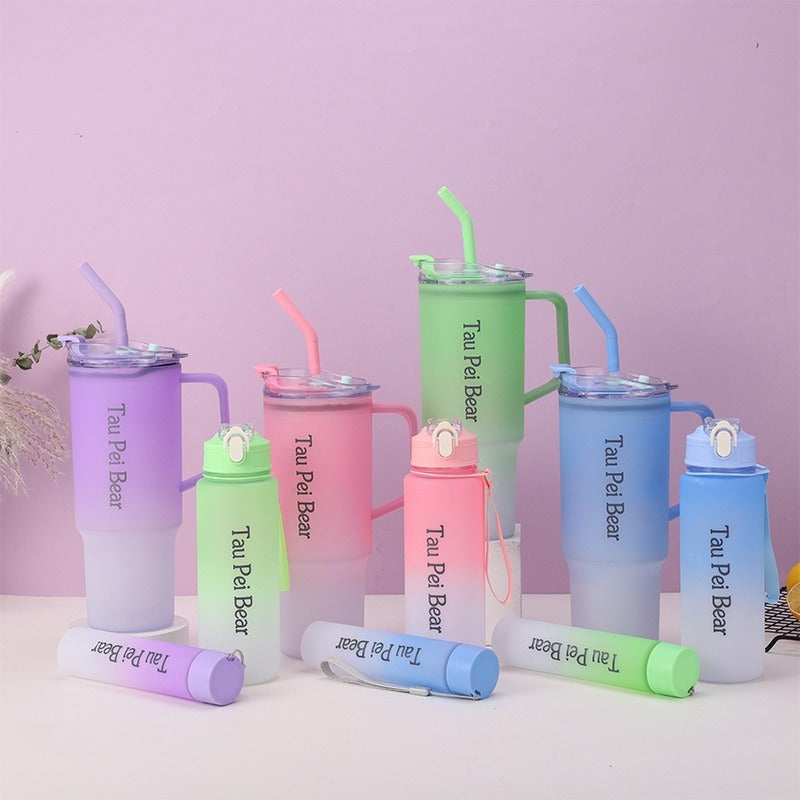 3-Pack Tumbler Bottles with Lids and Straws
