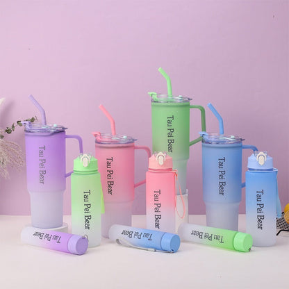 3-Pack Tumbler Bottles with Lids and Straws