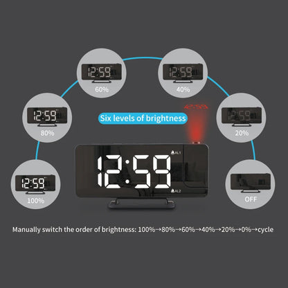LED Digital Alarm Clock with Projection Time